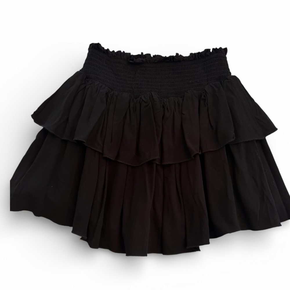Katie J NYC Girls Junior (14) Small Black Tiered Ruffle Mini Skirt Never Worn!